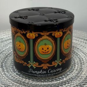 BBW Pumpkin Carving 3 Wick Scented Candle NWT